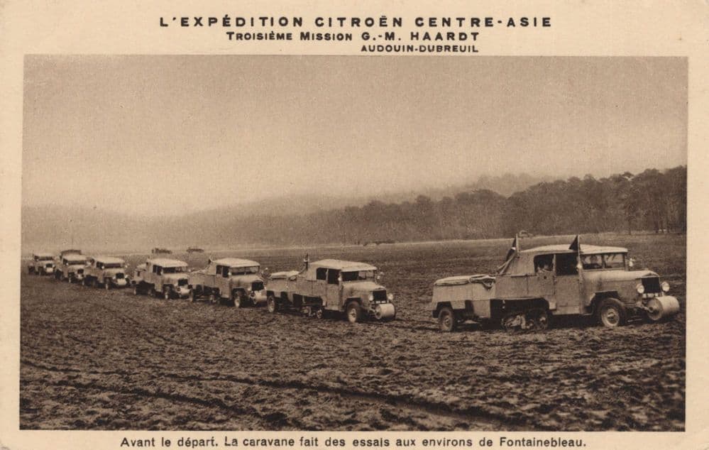 L'Expedition Citroen Central Asia Fontainebleau 3rd Mission Rare Old Postcard