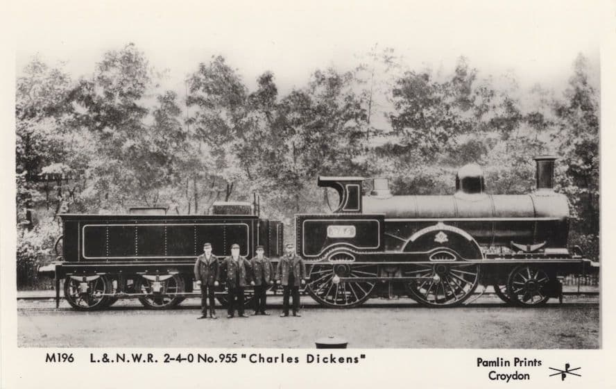 L&NWR 2-4-0 No 955 Charles Dickens Train Railway Postcard