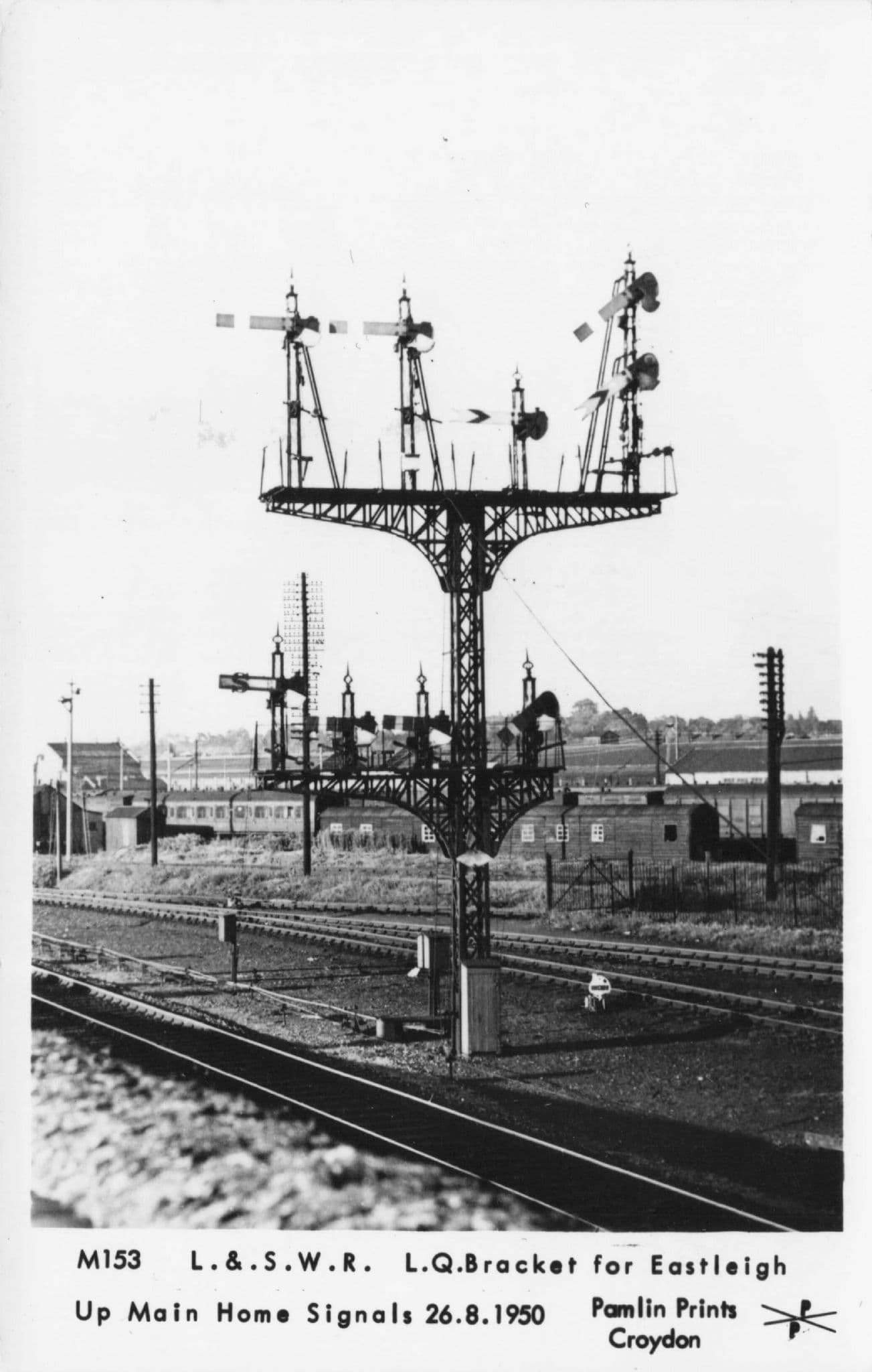 L&SWR LQ Bracket Eastleigh Station Old Train RPC Pamlin Prints Postcard
