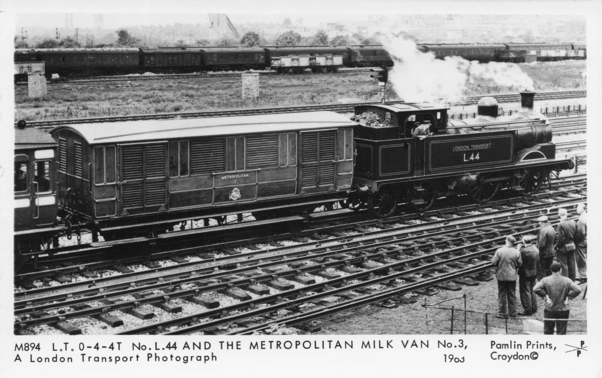 L44 Old London Metropolitan Transport Milk Train Pamlin Prints Railway RPC Postcard