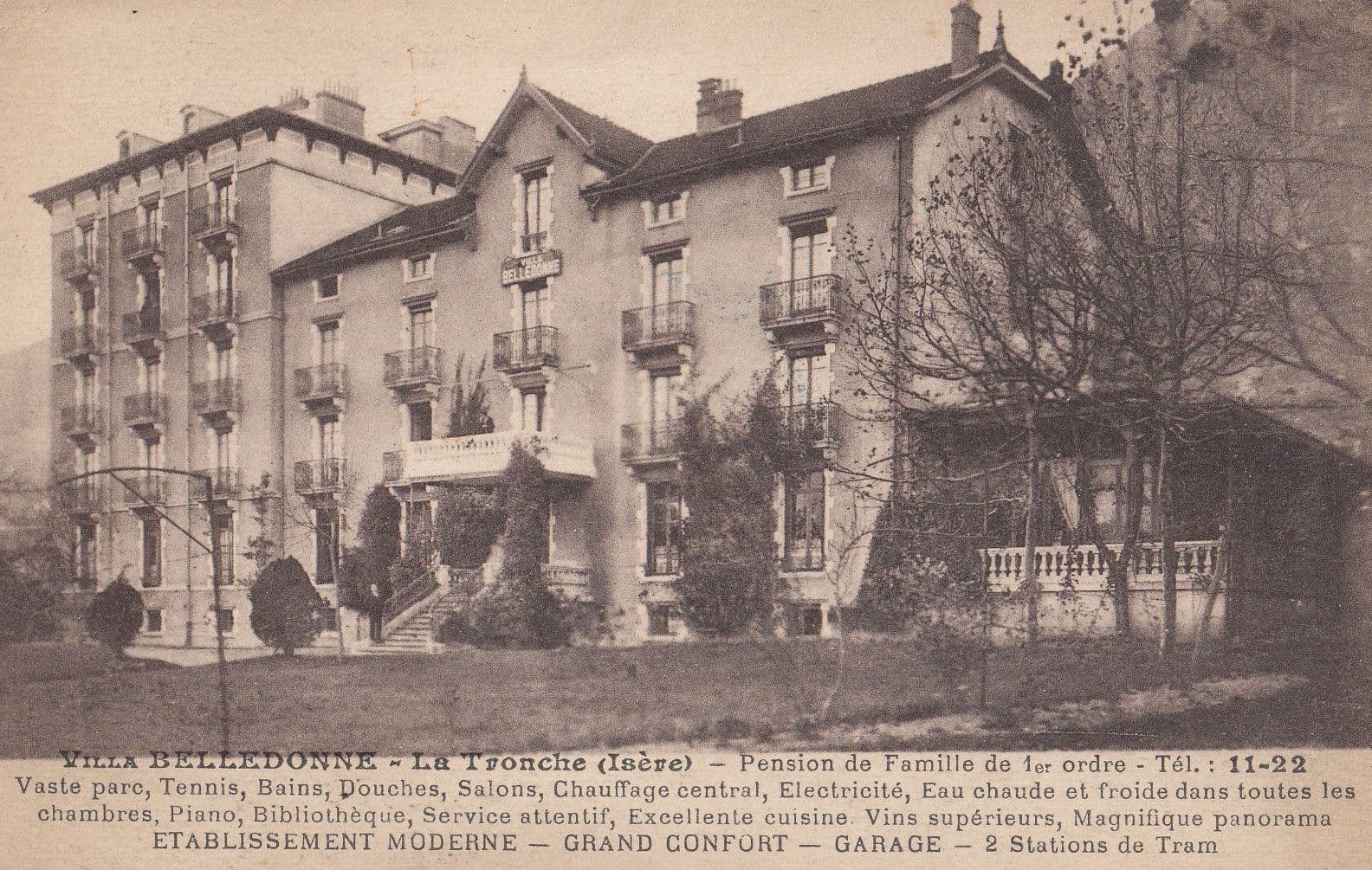 La Belledonne Le Tronche Antique Advertising Postcard