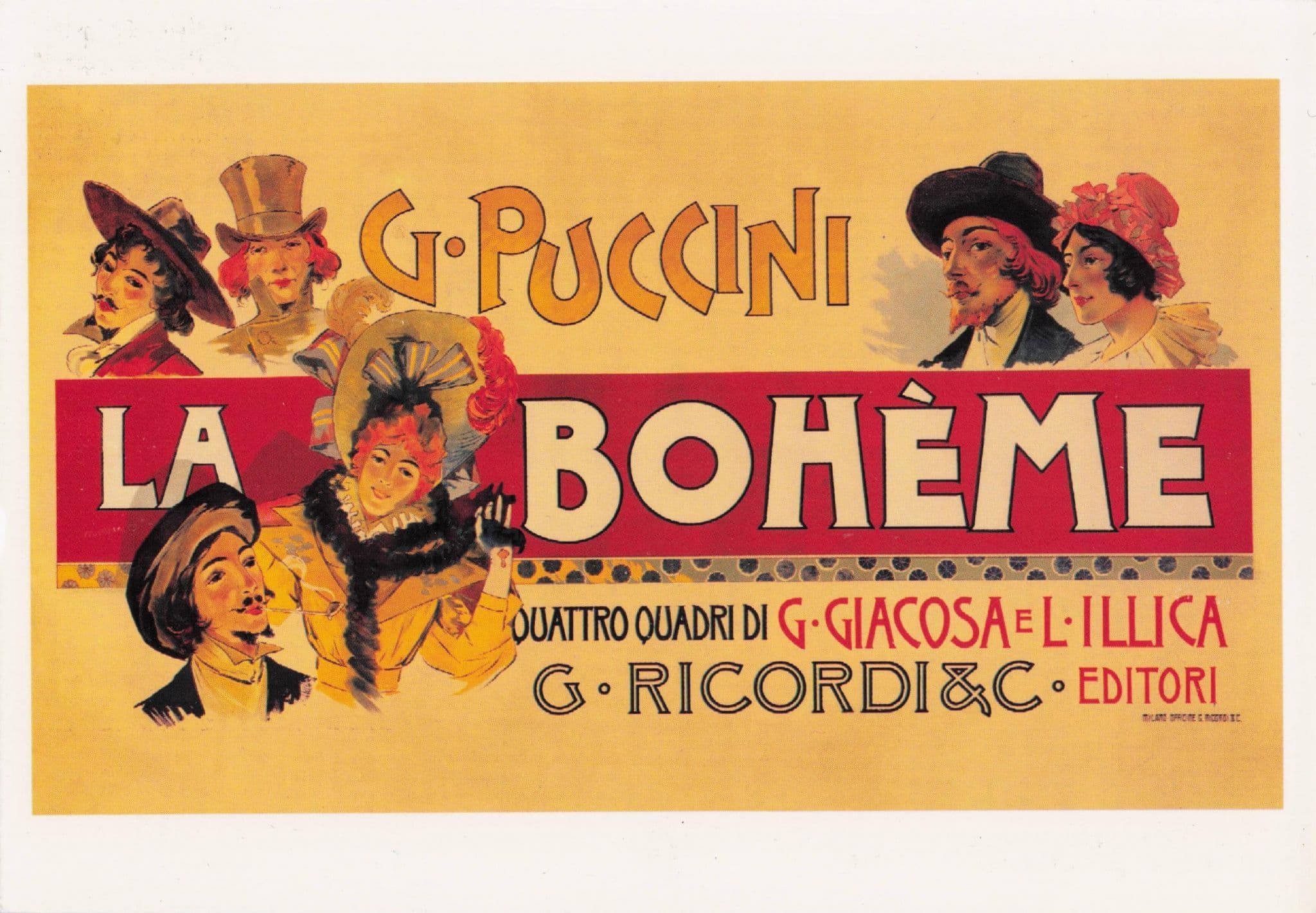 La Boheme Puccini Opera Italian Poster Postcard