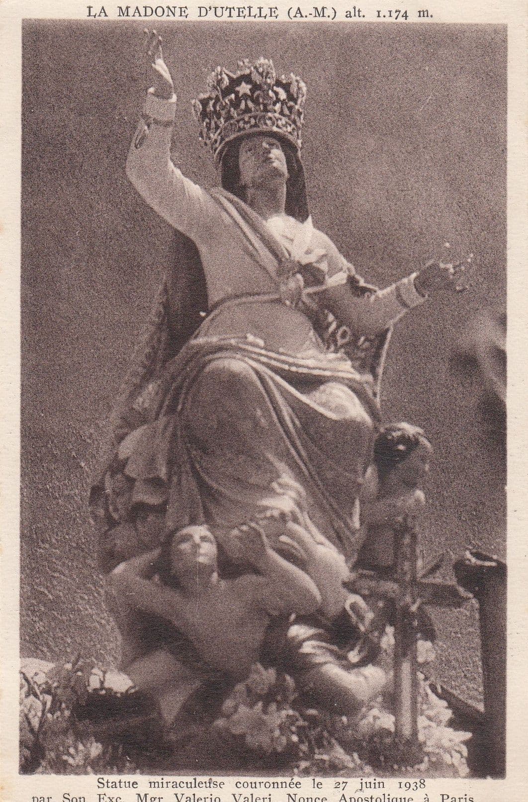 La Madone D'Utelle Valerio Valeri Statue Miraculeuse Old Postcard