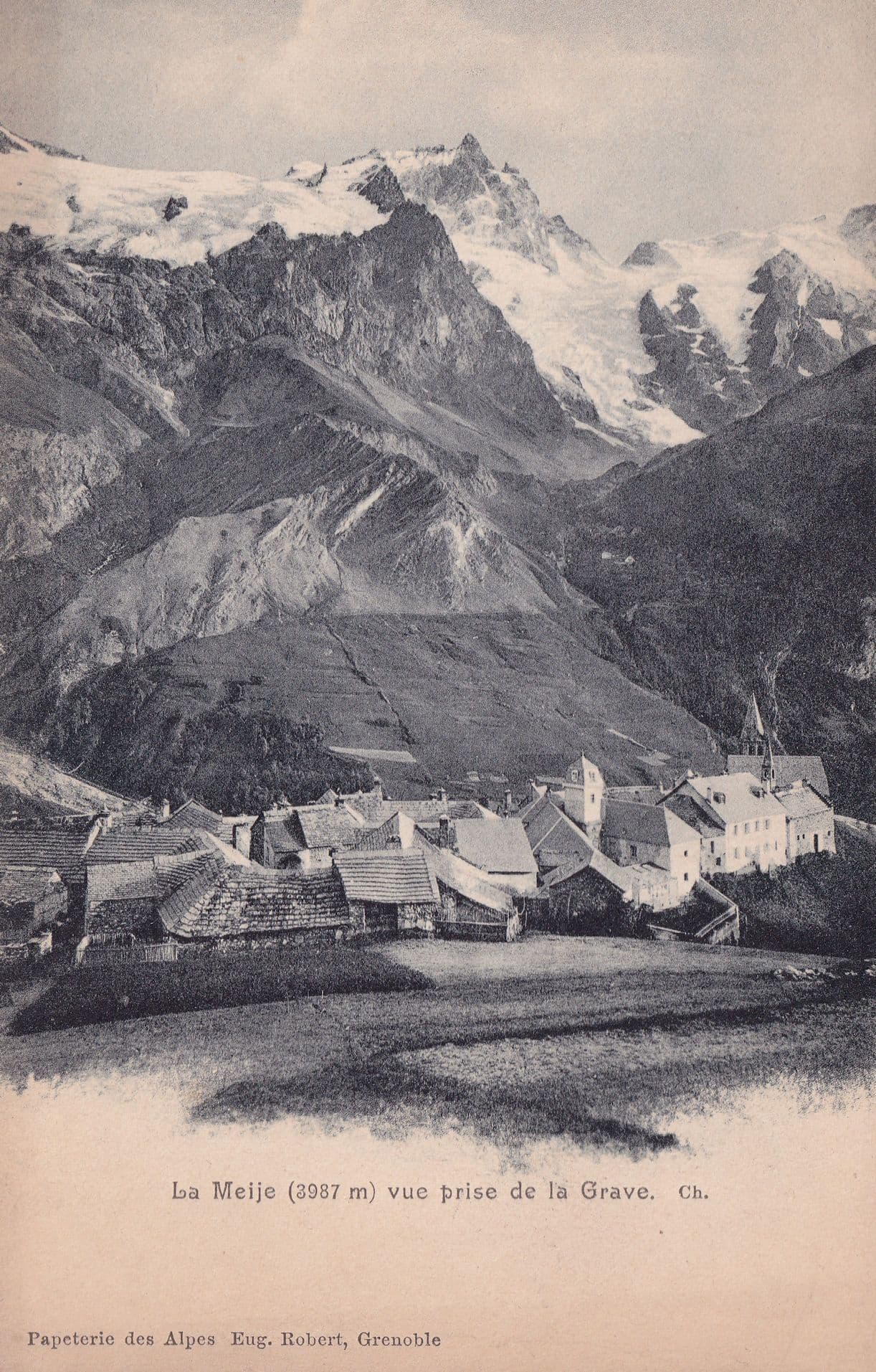 La Meije Vue Prise De La Grave French Old Postcard