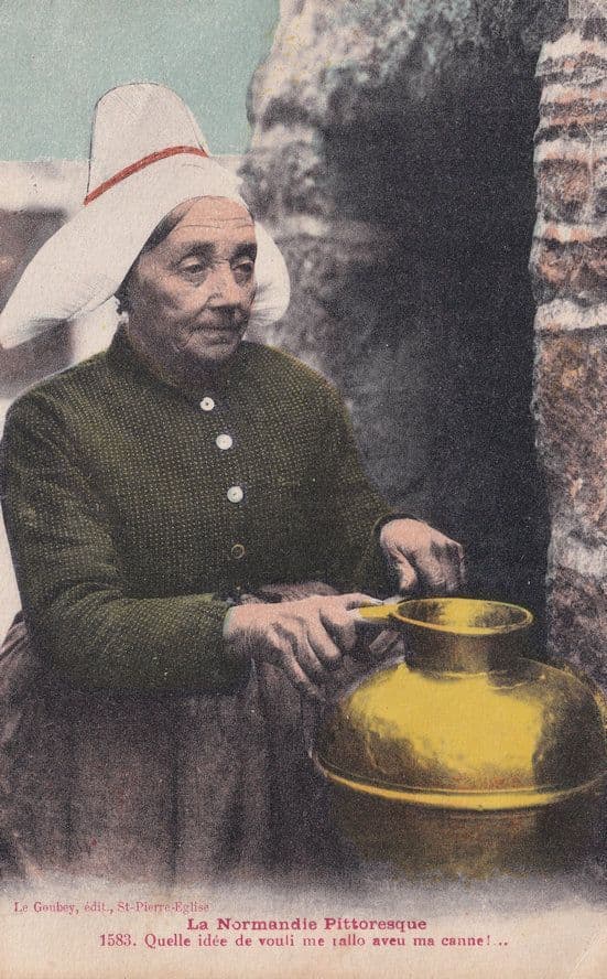 La Normandie Pittoresque Giant Antique Copper Pot French Postcard