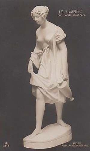 La Nymphe De Wichmann Antique Statue Sculpture Museum Rare Postcard
