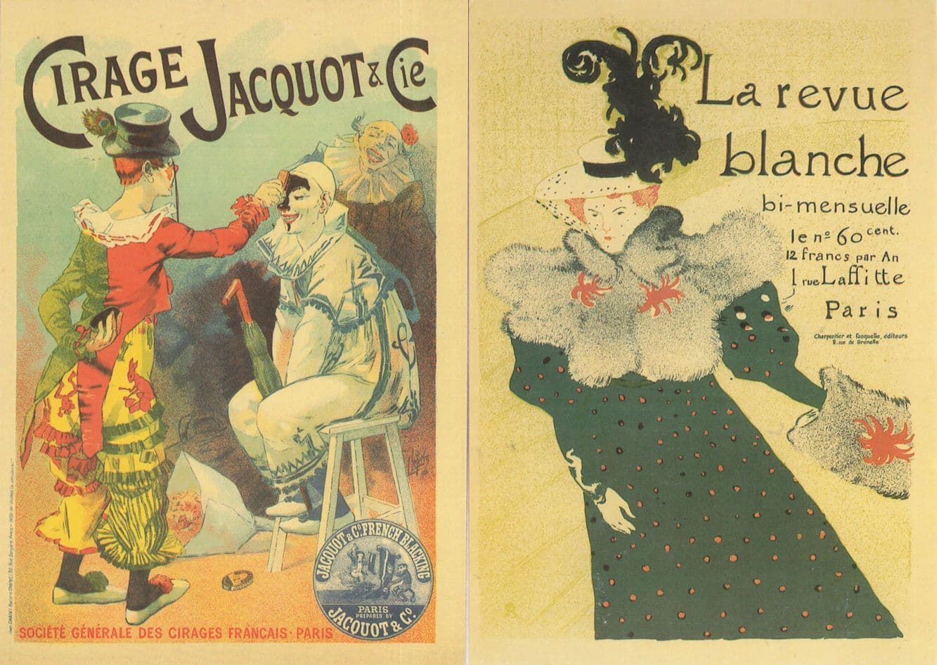 La Revue Blanche Jacqout Circus 2x French Theatre Poster Postcard s