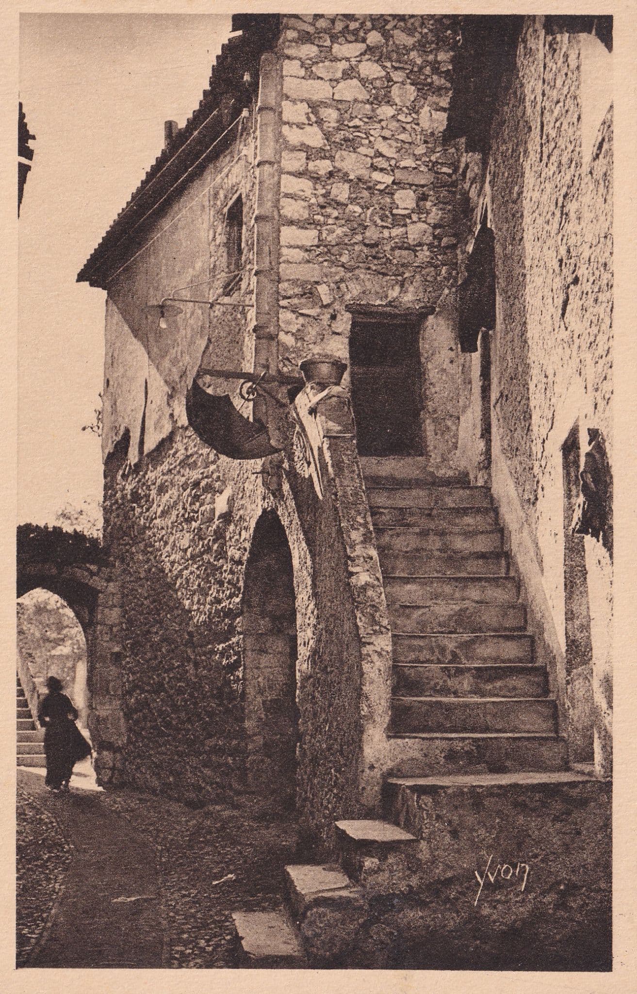 La Turbie Rue Capouanne French Alpes Old Postcard