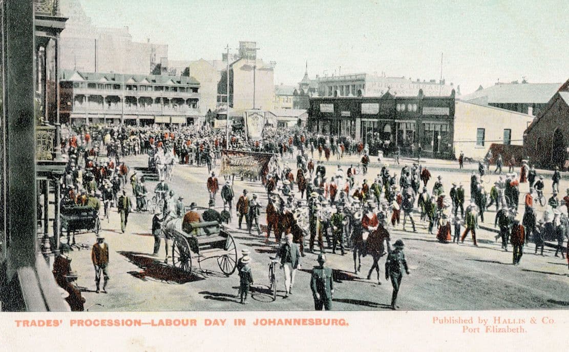 Labour Day in Johannesburg South Africa Trades Procession March Old Postcard