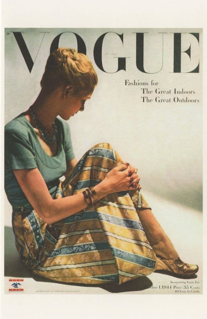 Ladies Fashion WW2 1944 Vintage Gypsy Skirt Vogue Magazine Postcard