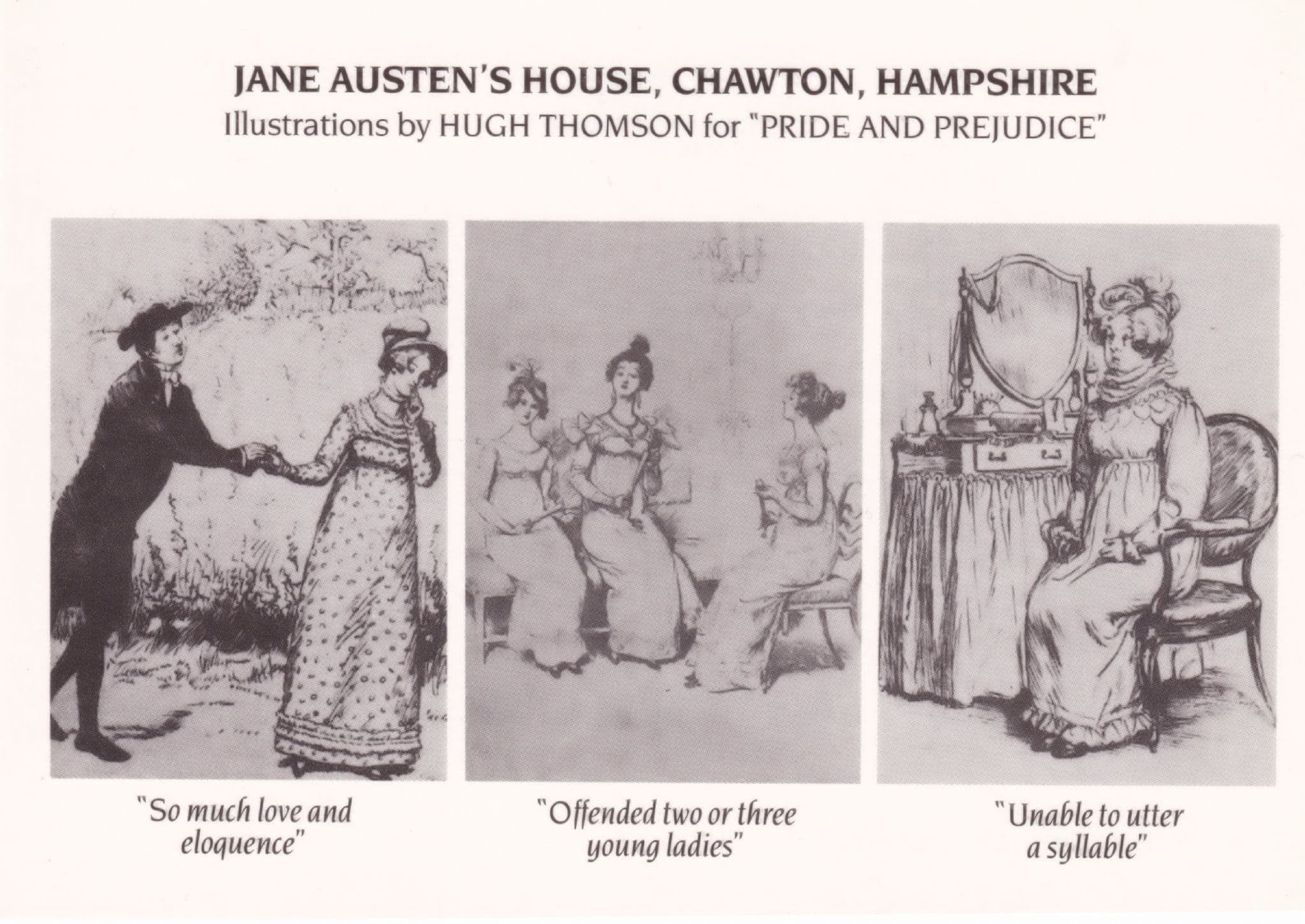 Ladies Offeneded at Jane Austens House Pride & Prejudice Pictures Hampshire Postcard