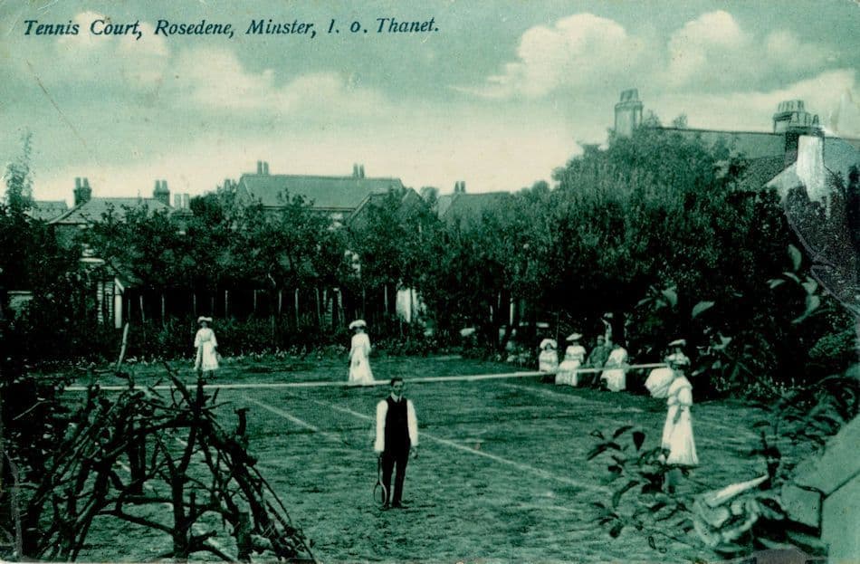 Ladies vs Men Tennis Court Minster Isle Of Thanet Kent Real Photo Sports Postcard