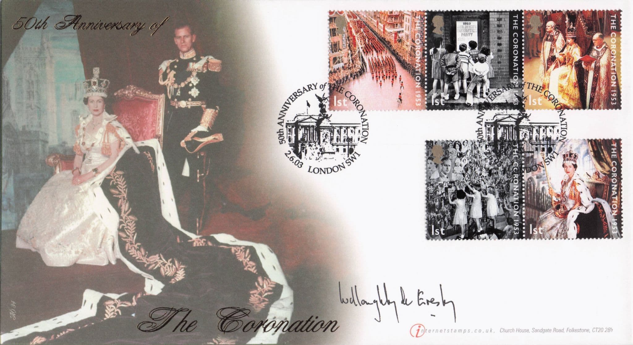 Lady Jane Heathcote Willoughby De Eresby Queen Elizabeth II Hand Signed FDC