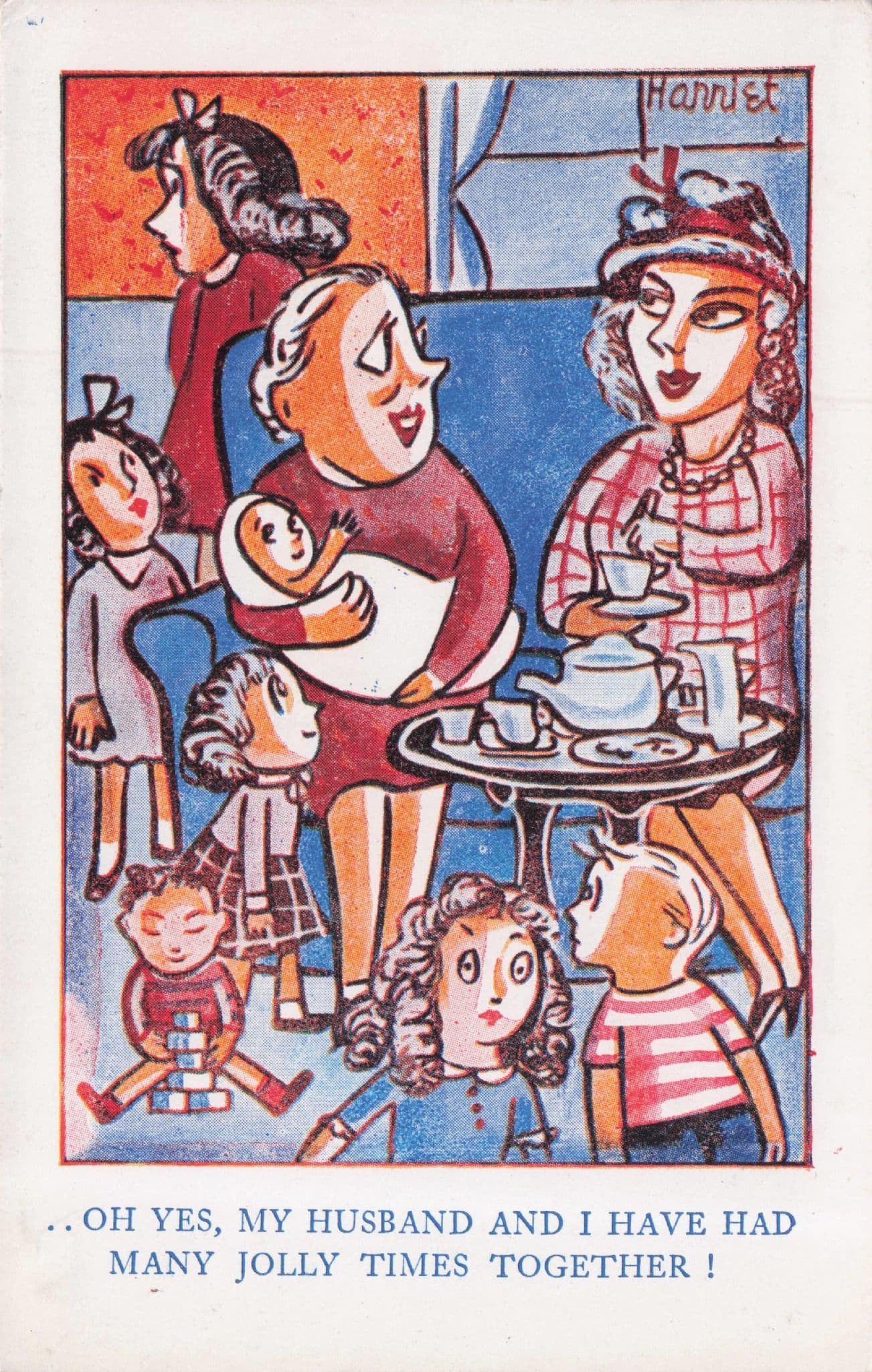 Lady Keeps Having Baby Babies Pregnancy 1960s Old Comic Postcard