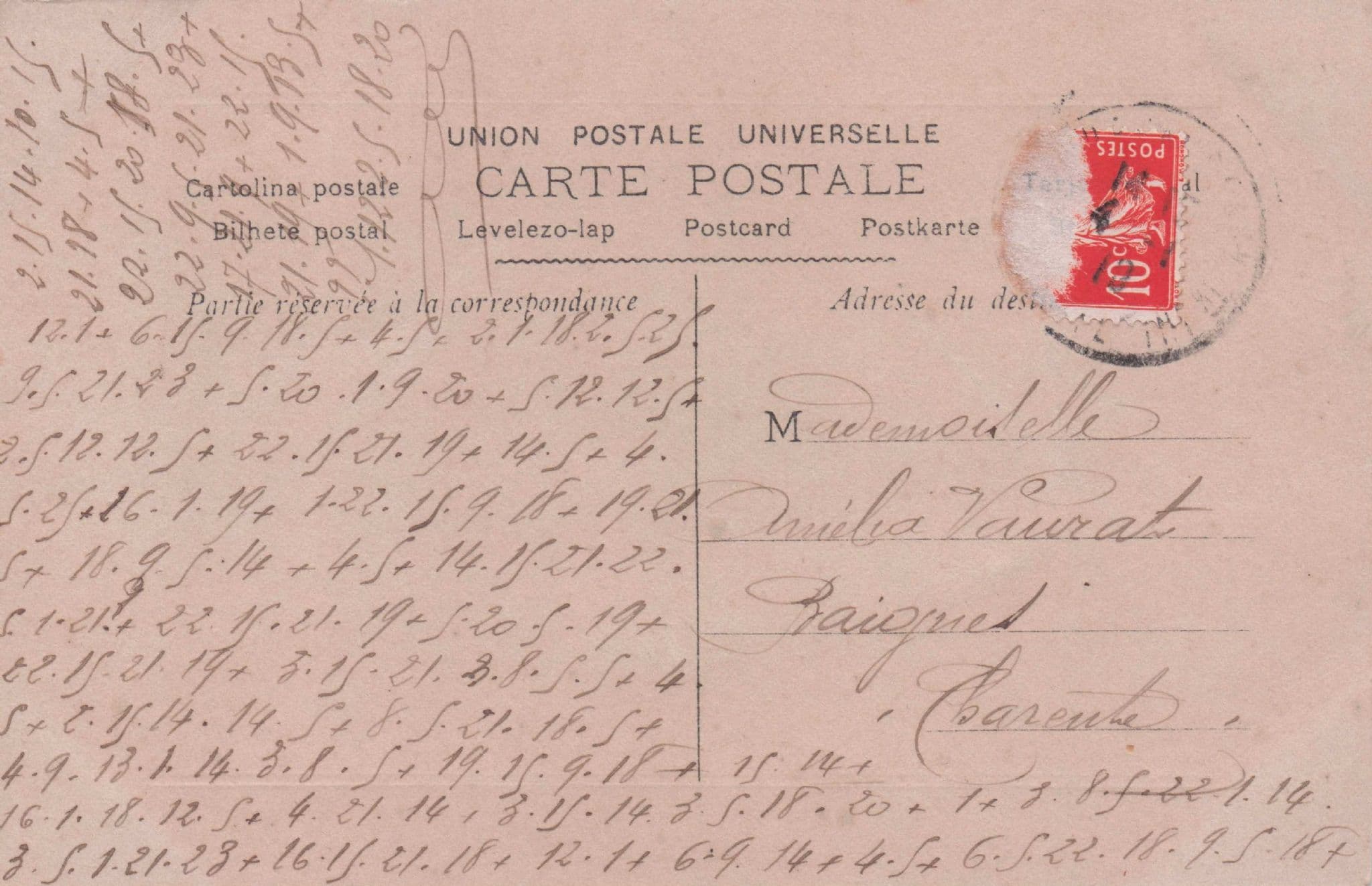 Lady Playing Piano By Old Bust Statue French Secret Code Lovers France Old Postcard