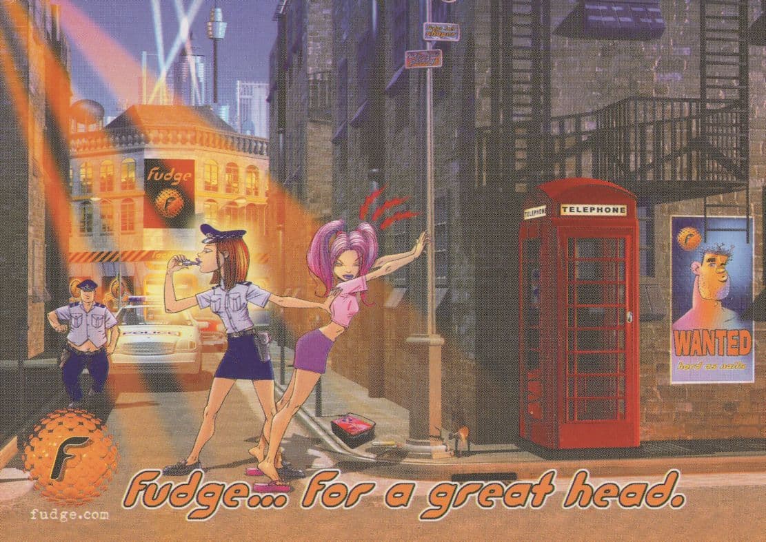 Lady Policeman Strip Search Arresting Woman Advertising Postcard