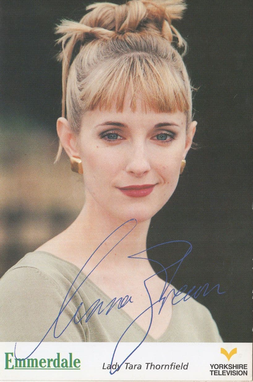 Lady Tara Thornfield Emmerdale Rare Signed ITV Cast Card Photo