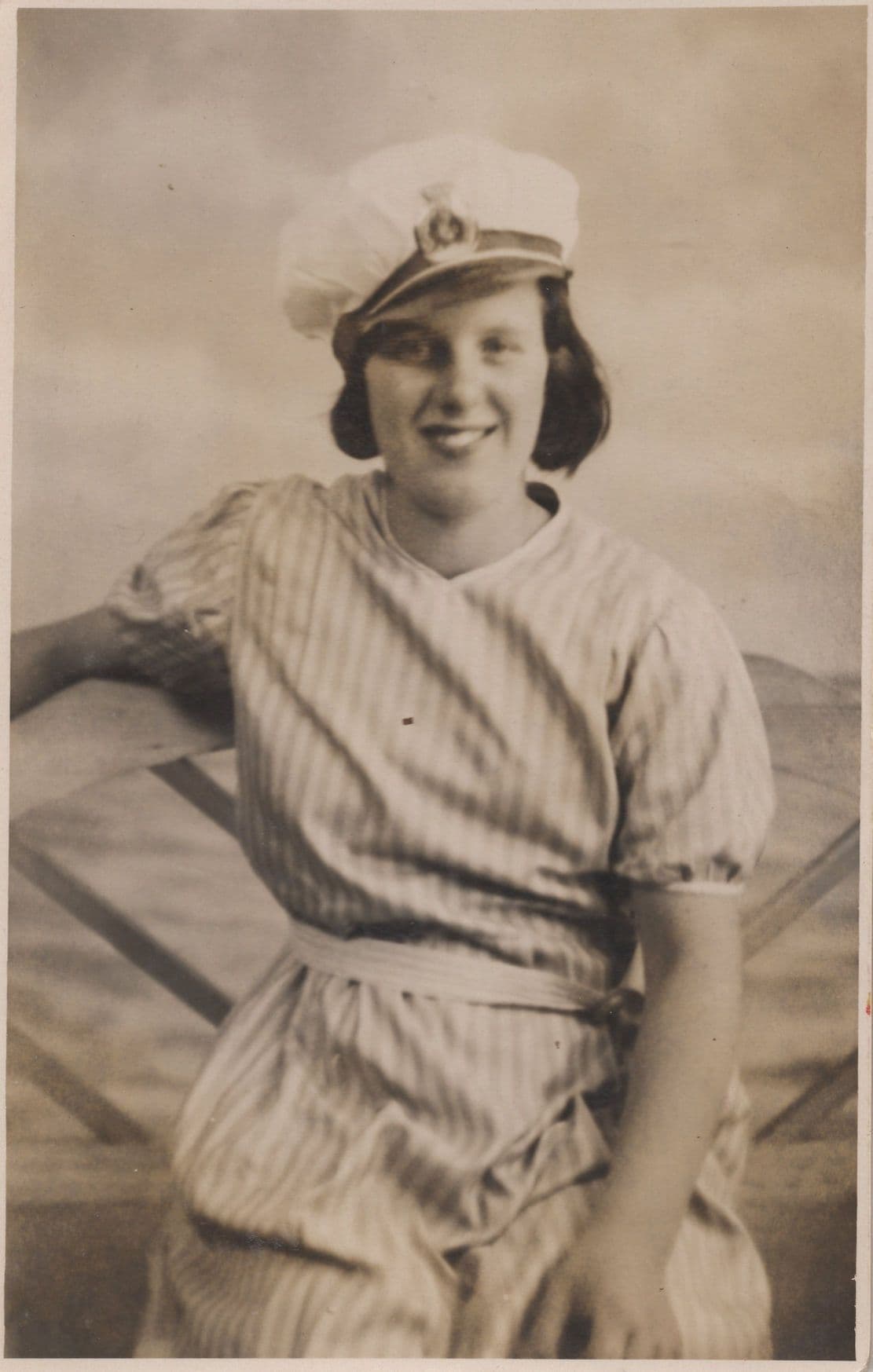 Lady Woman as Sea Captain Fancy Dress Weston Super Mare Somerset Postcard