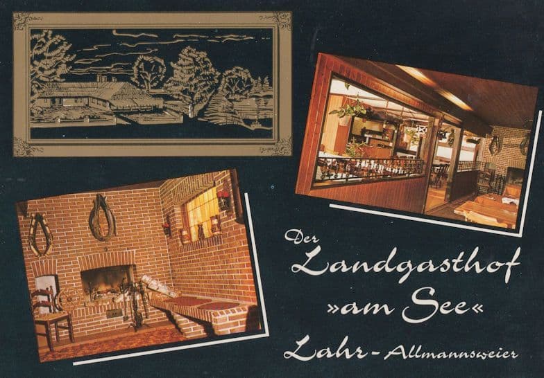 Lahr Allmannsweier Restaurant  Landgasthof Am See German Postcard