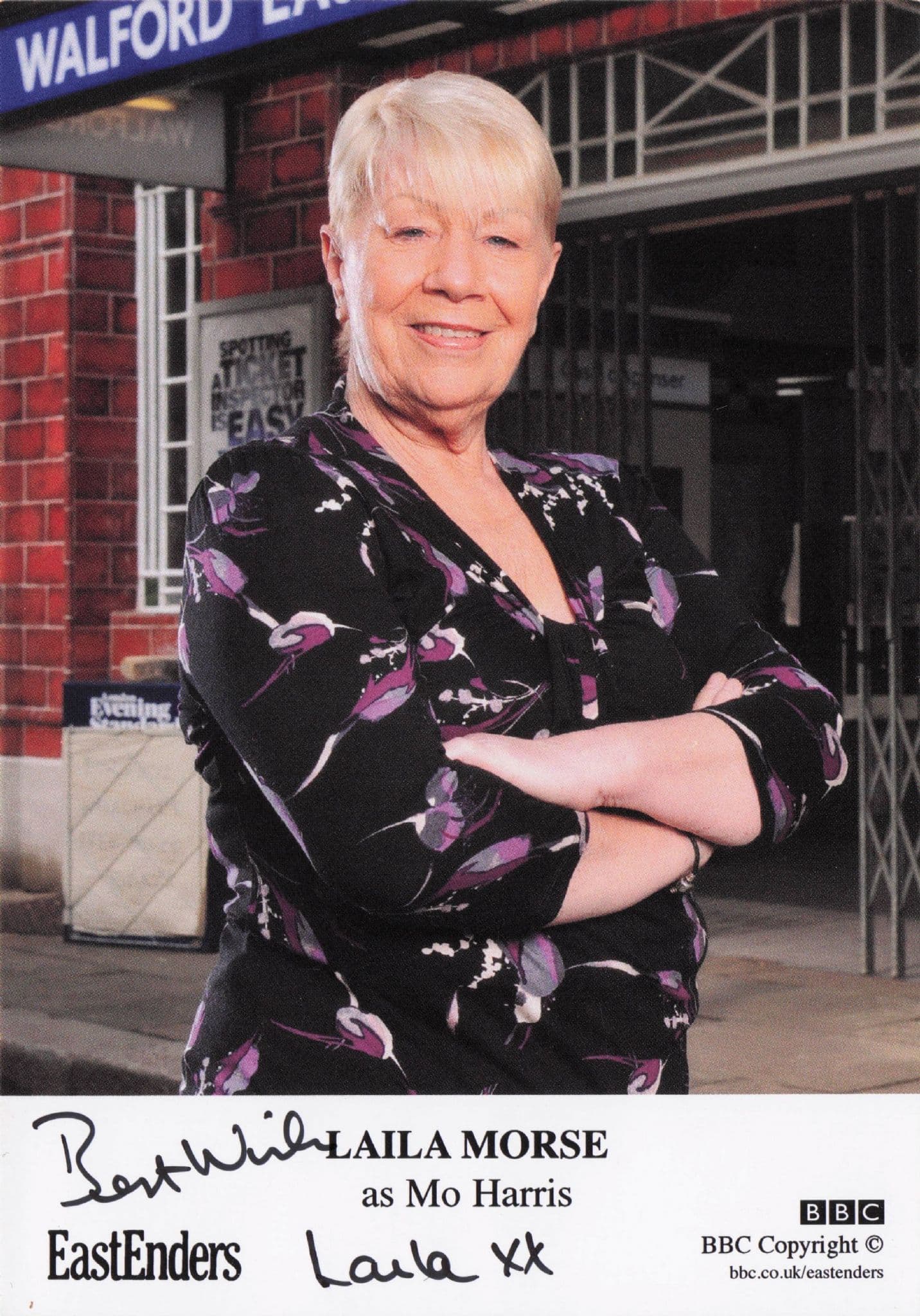 Laila Morse Mo Harris BBC Eastenders Hand Signed Cast Card Photo