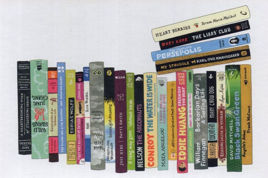 Lakota Woman The Liars Club Just Kids Memoirs Book Bookshelf Art Postcard