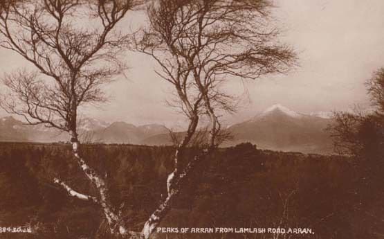 Lamlash Road Arran Hills Peaks Ayrshire Antique Real Photo Rare Postcard