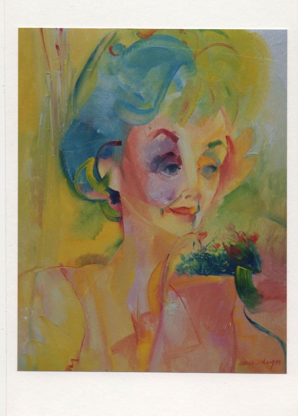 Lana Morris Film Actress Oil Painting Auction Collection Card