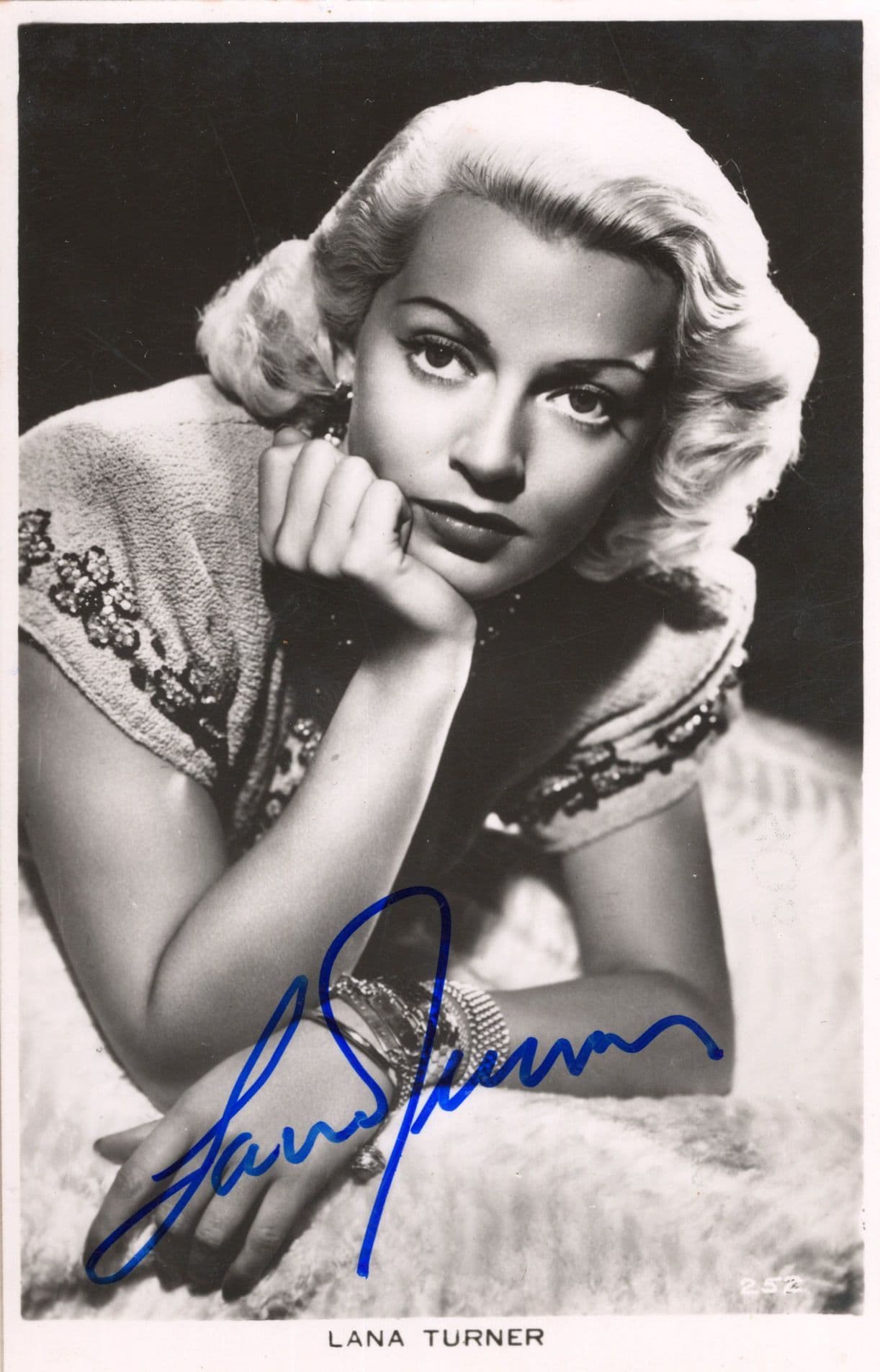 Lana Turner Antique Hand Signed Card Photo Autograph