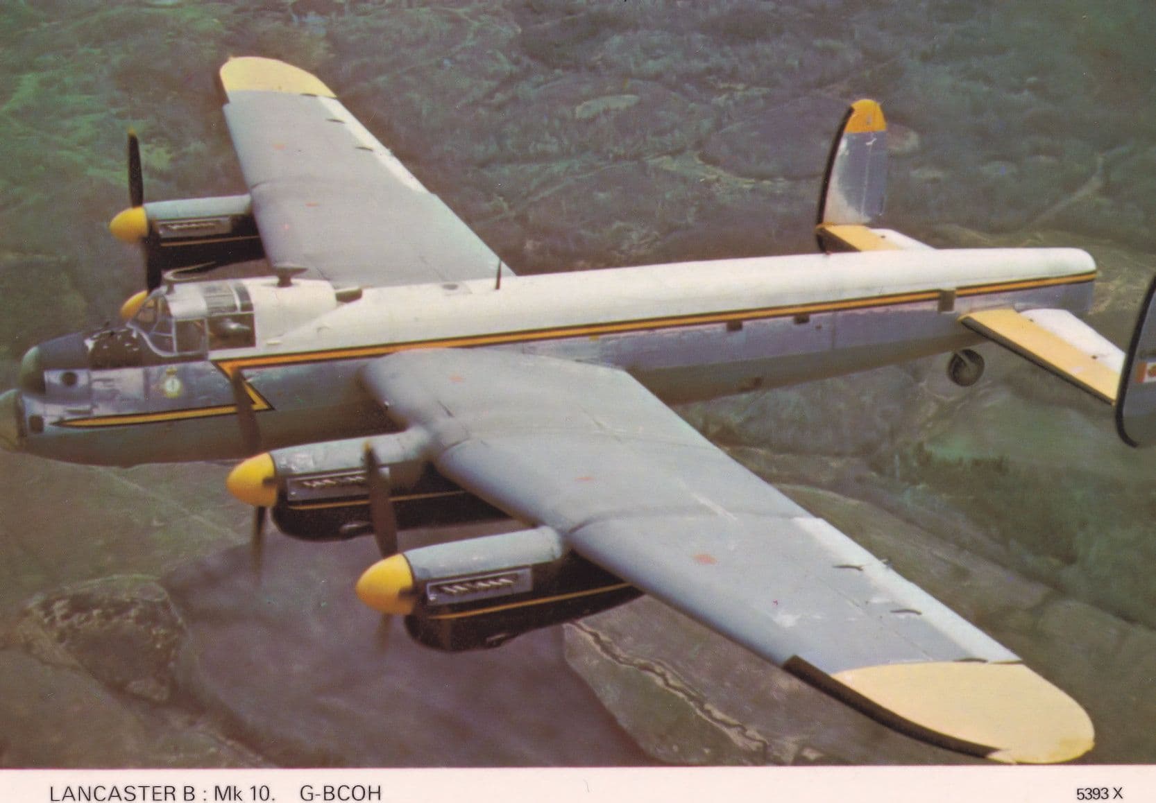 Lancaster Mark MK 10  G-BCOH Aircraft Scottish Airfield Postcard