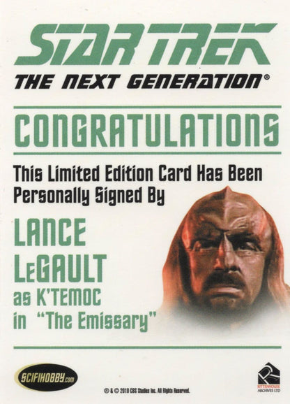 Lance LeGault as K'Temoc Star Trek Hand Signed Autograph Card