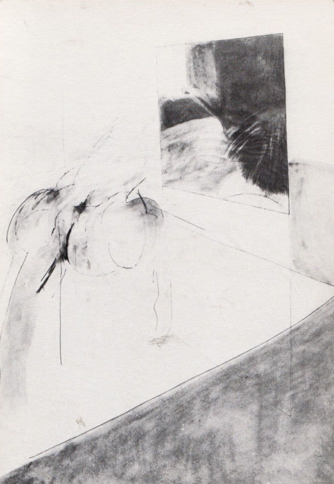 Lance Smith Back Late Charcoal Painting Postcard