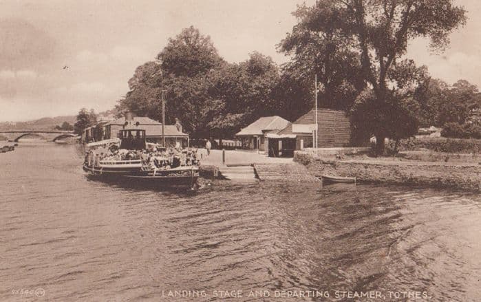 Landing Stage Totnes Old Devon Boat River Mint Unused Antique Prestine Postcard