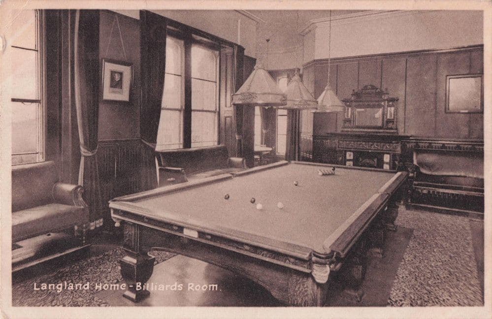 Langland Home Billiards Snooker Room Wales Old Postcard