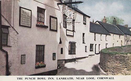 Lanreath Cornwall The Punch Bowl Inn Pub 1970s Postcard