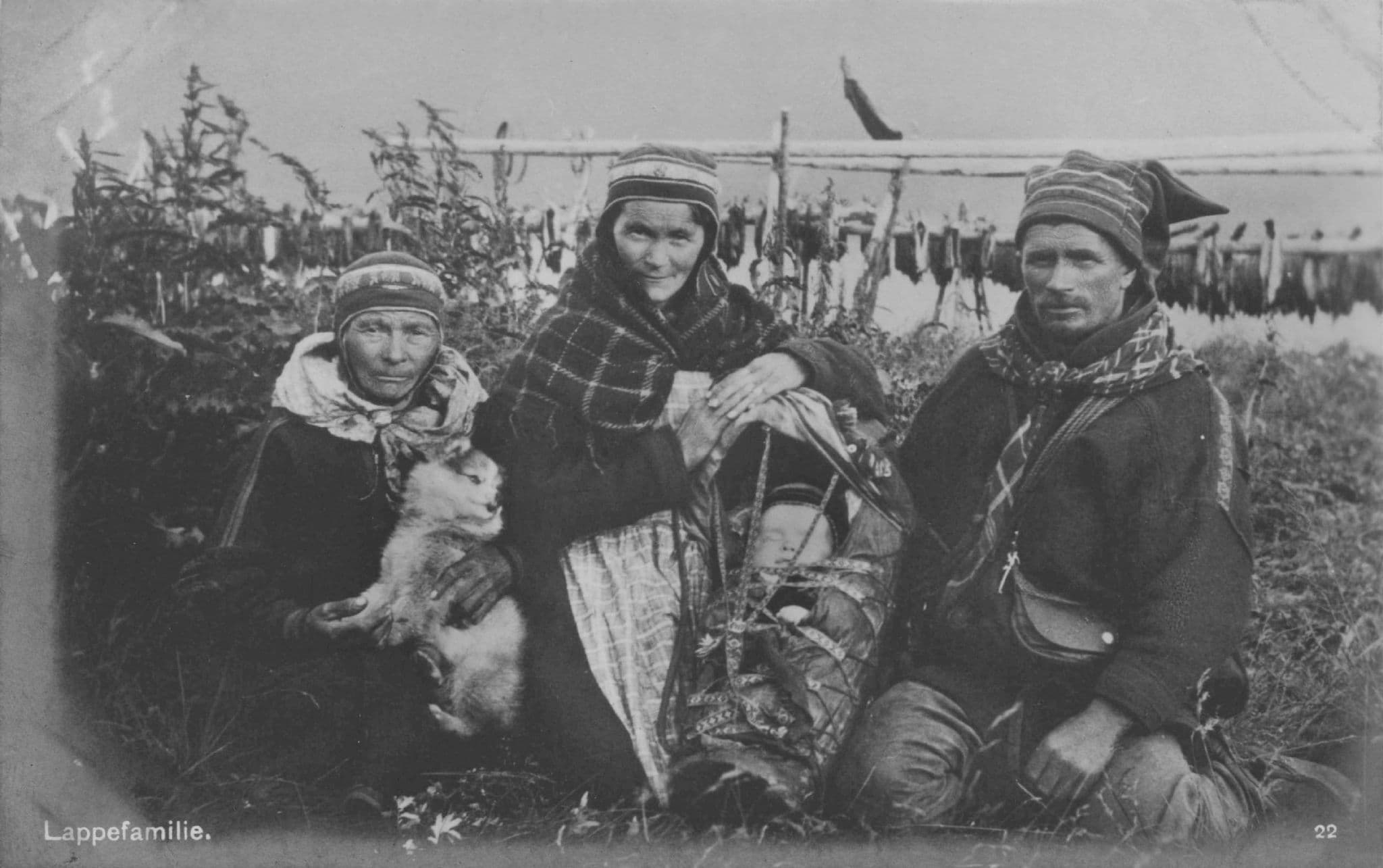 Lapland Family Women Norway Antique Postcard