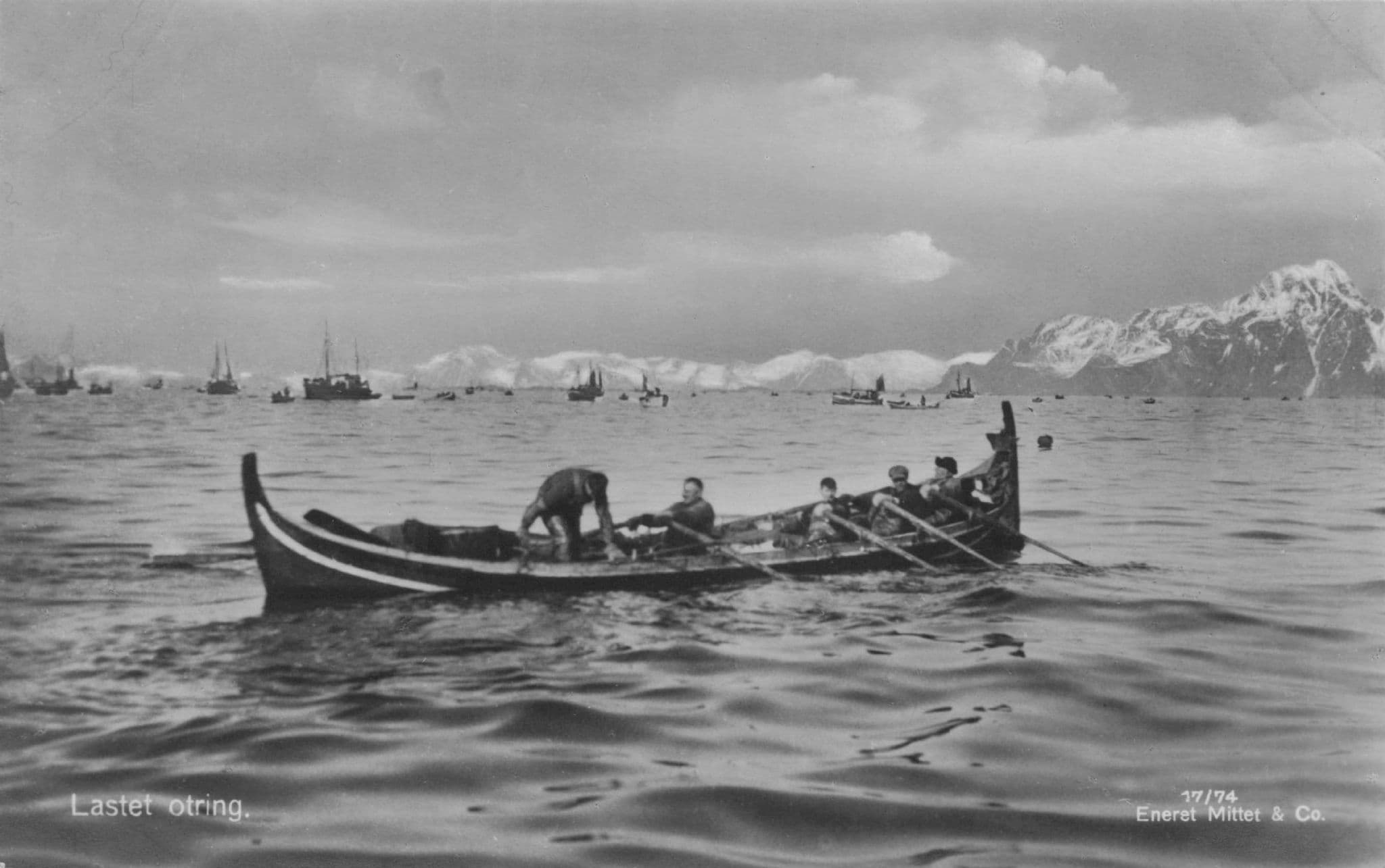 Lastet Otring Norway Old Rowing Boat Ship Postcard