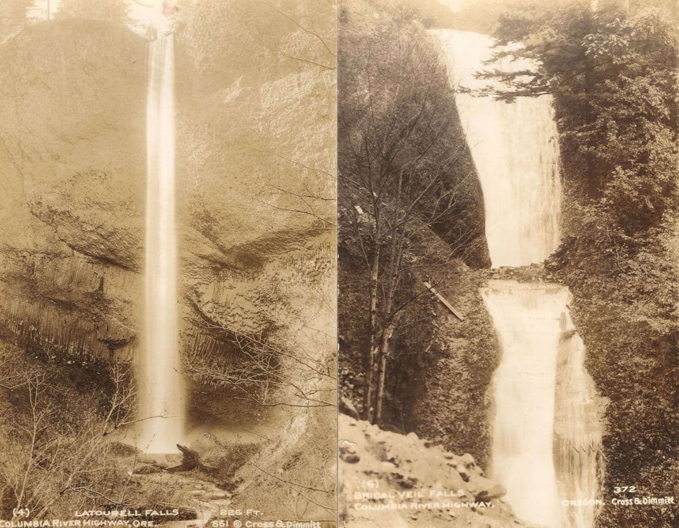 Latourelle Falls Oregon USA 2x Old Character Real Photo Postcard s