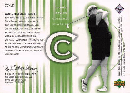Laura Davies Collared Classics Golf Shirt Relic Upper Deck 2003 Card