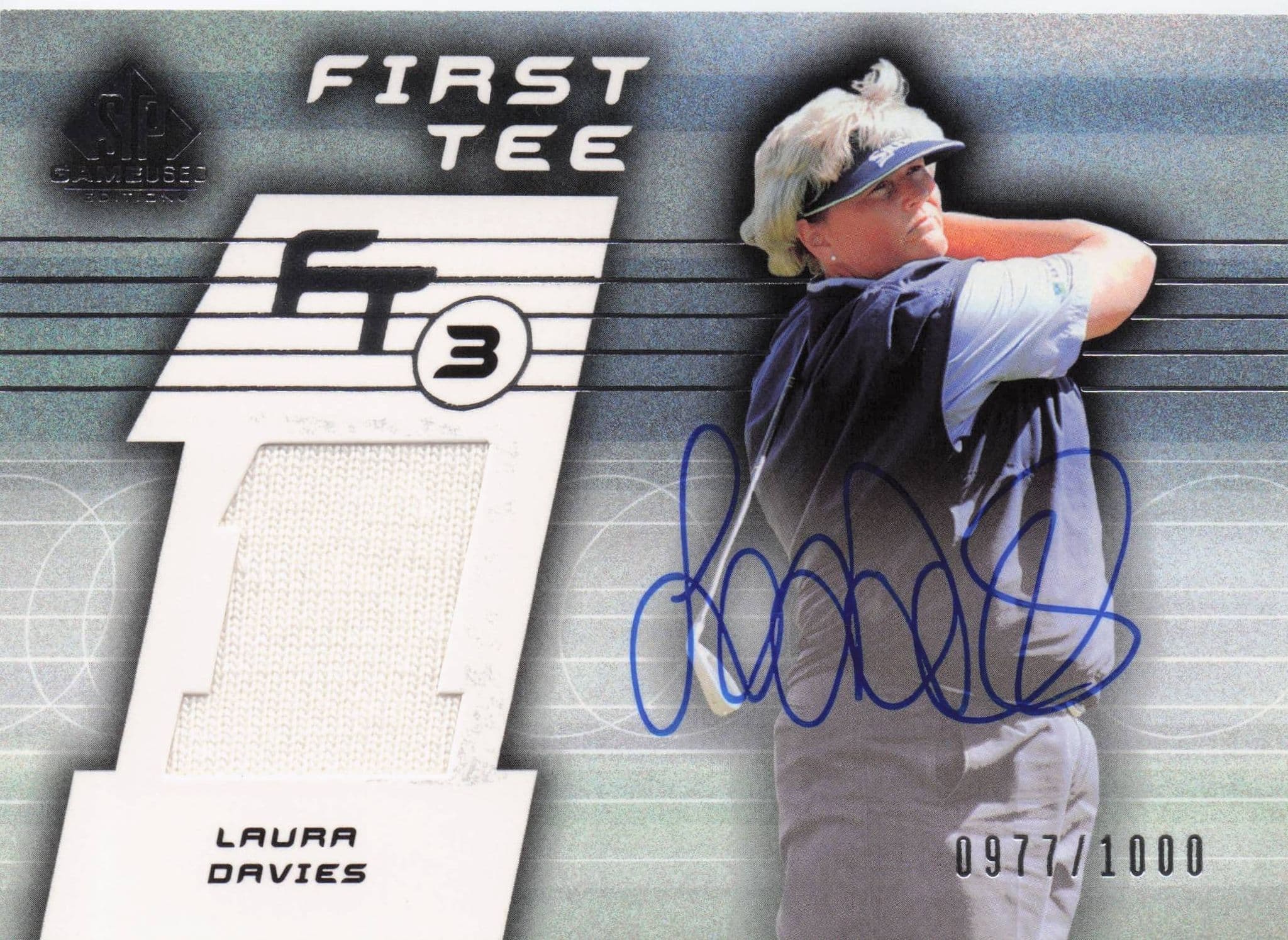 Laura Davies First Tee SP 2003 Golf Hand Signed Worn PGA Shirt Card