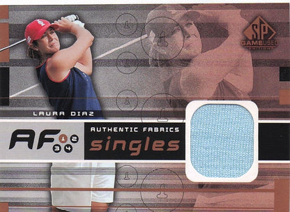 Laura Diaz Authentic Fabrics Singles 2003 Golf Upper Deck Worn Shirt Card