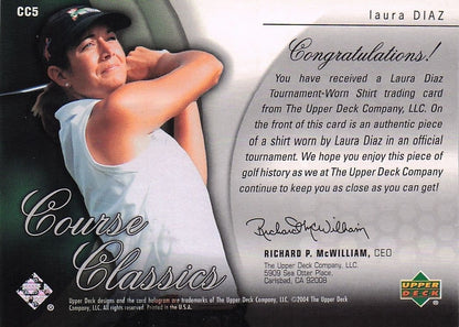 Laura Diaz Course Classics 2004 Authentic Tournament Upper Deck Golf Shirt Card