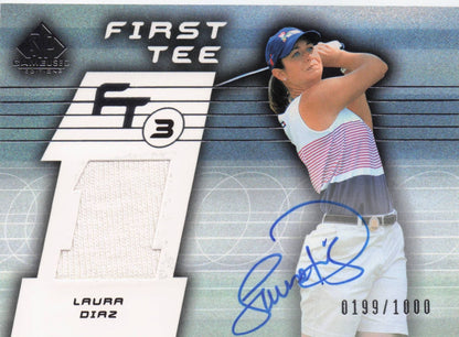 Laura Diaz First Tee SP 2003 Golf Hand Signed Worn PGA Shirt Card