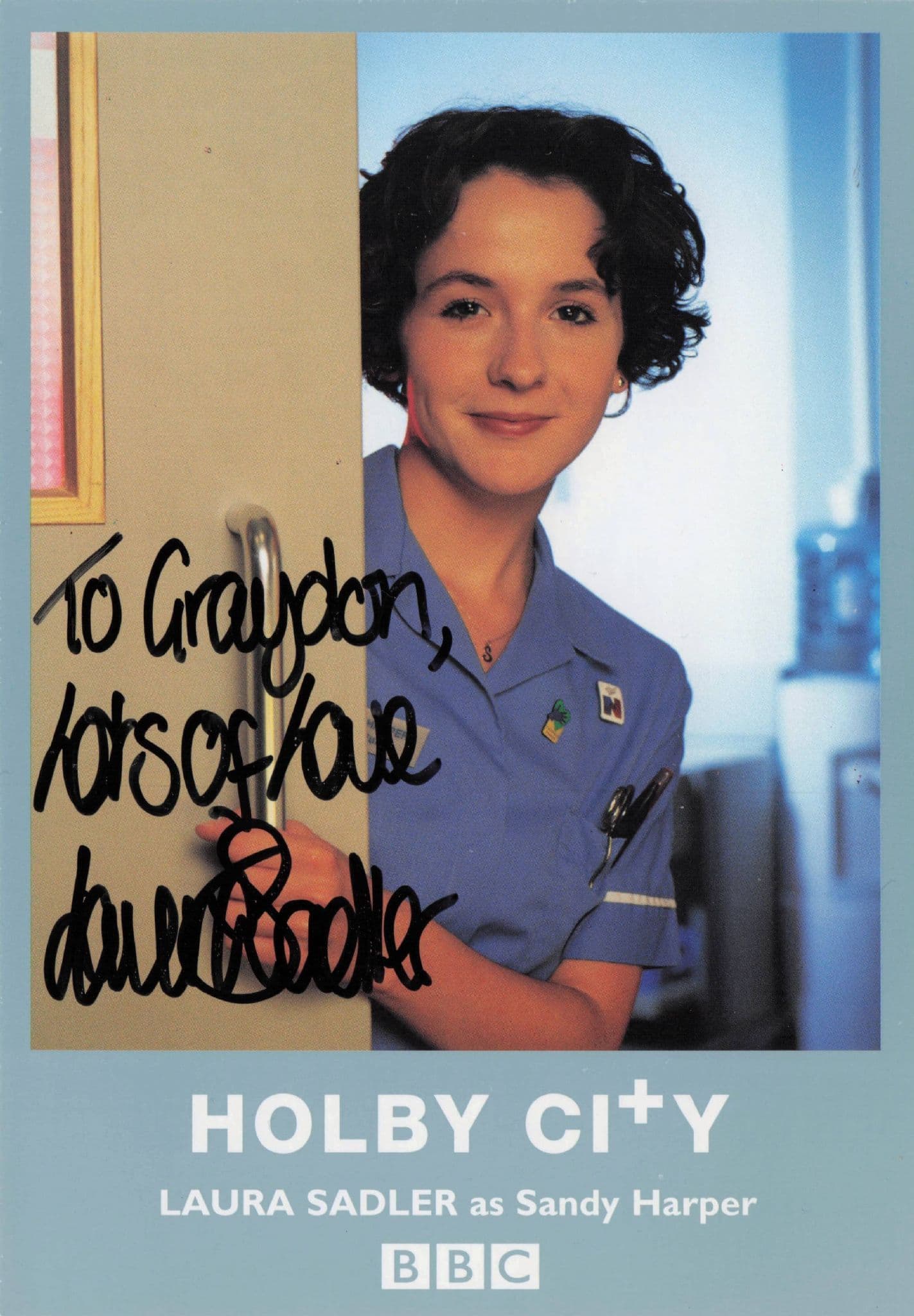 Laura Sadler as Sandy Harper Holby City Rare Hand Signed Cast Photo
