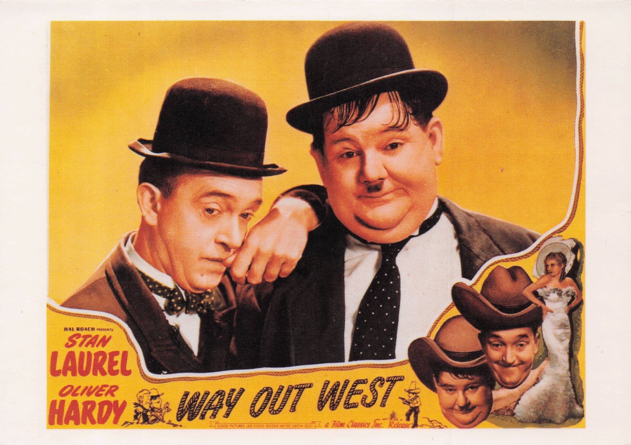 Laurel & Hardy Way Out West Film Poster Postcard