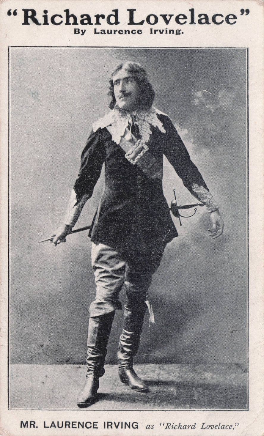 Laurence Irving as Richard Lovelace Theatre Play Antique Rare Postcard