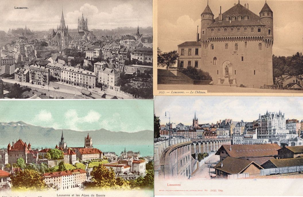Lausanne Chateau Et Les Alpes De Savoie 4x Antique Switzerland Postcard s
