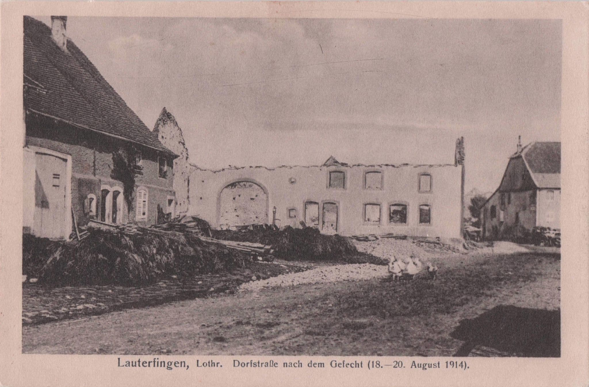 Lauterfingen Lothr Doristrasse WW1 German War Old Postcard