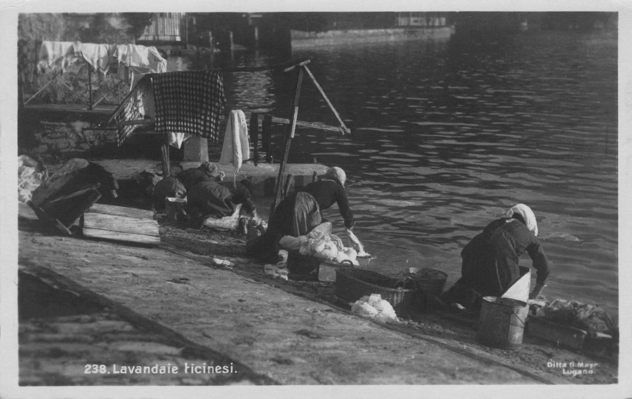 Lavandaie Ticinesi Swiss Washer Women Laundry Old Postcard