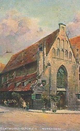 Lawrence Church Germany Bratwurst Clocklein Oilette Nuremberg German Postcard
