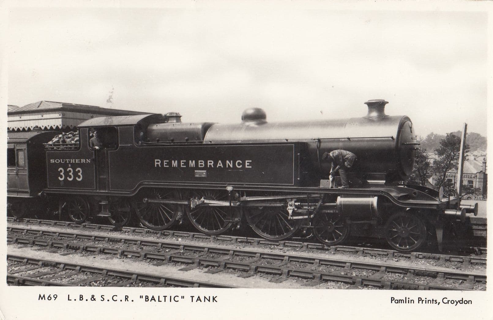 LB & SC Baltic Tank No 333 Remembrance Train Real Photo Old Postcard
